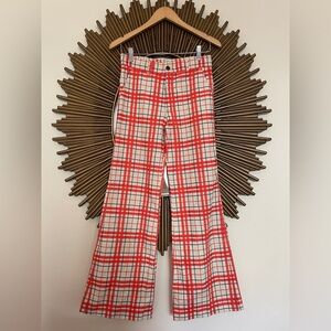 Vintage Palomino Plaid Flare High Rise Pants